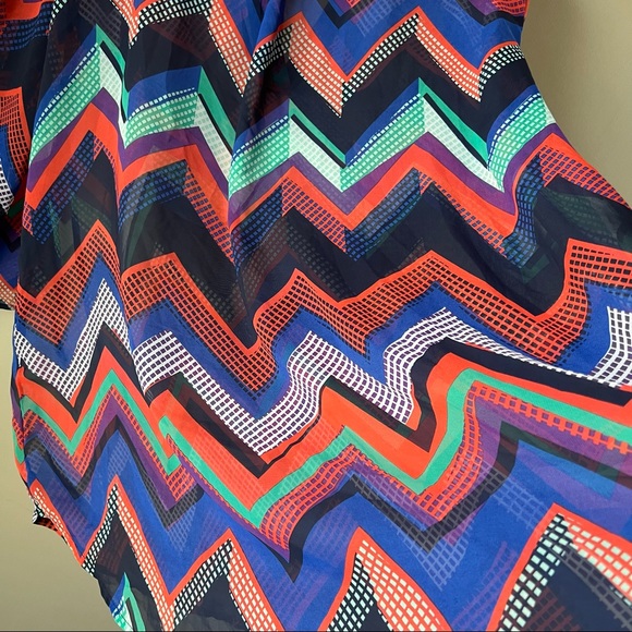 Belle Tweed Chiffon Sheer Roll Tab Sleeve Blouse Size 3 X - Picture 4 of 7